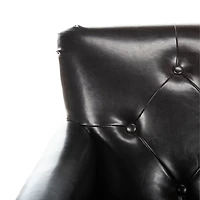 Brown Faux Leather Tufted Collen Accent Chair