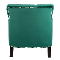 Emerald Green Velvet Tufted Collen Accent Chair