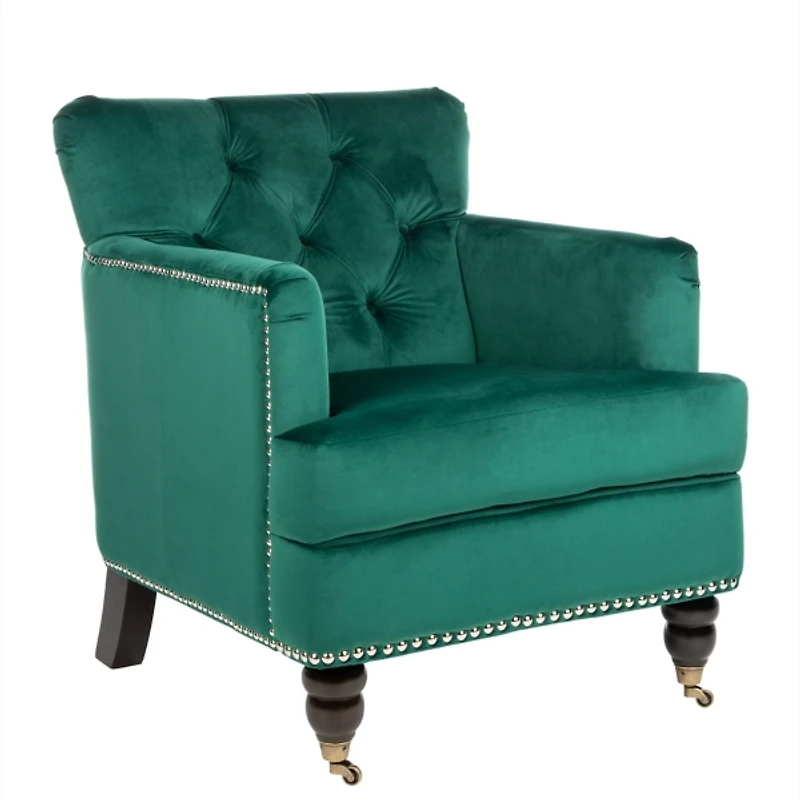 Emerald Green Velvet Tufted Collen Accent Chair