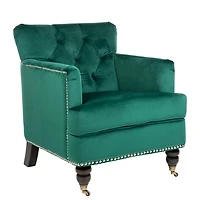 Emerald Green Velvet Tufted Collen Accent Chair