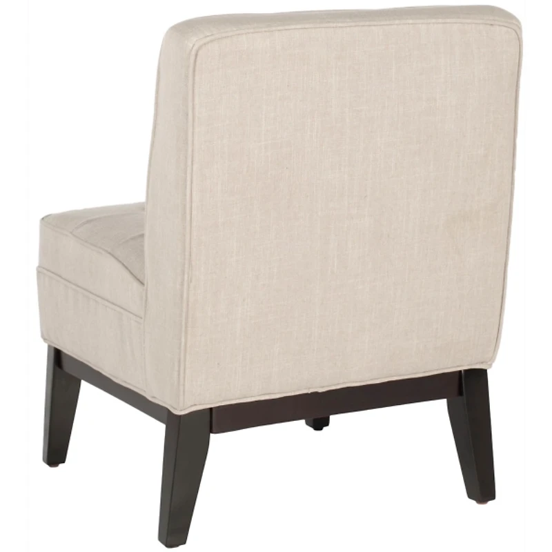 Beige Linen Tufted Traditional Accent Chair