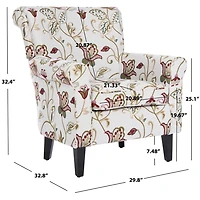 Red Crewel Traditional Accent Chair