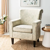 SAFAVIEH Gray Floral Traditional Accent Chair