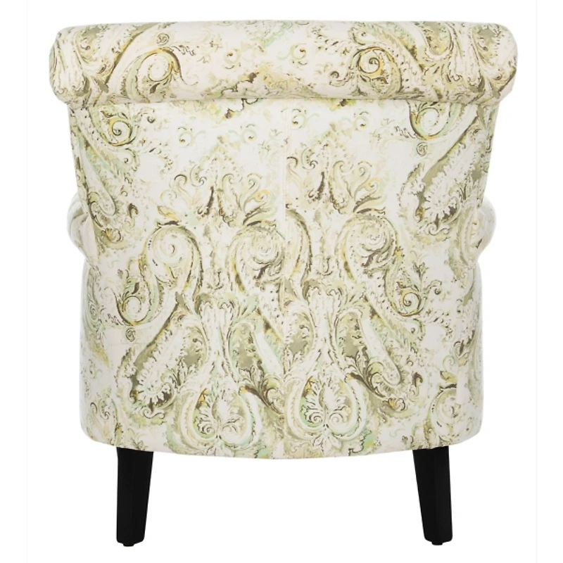Green Paisley Traditional Accent Chair