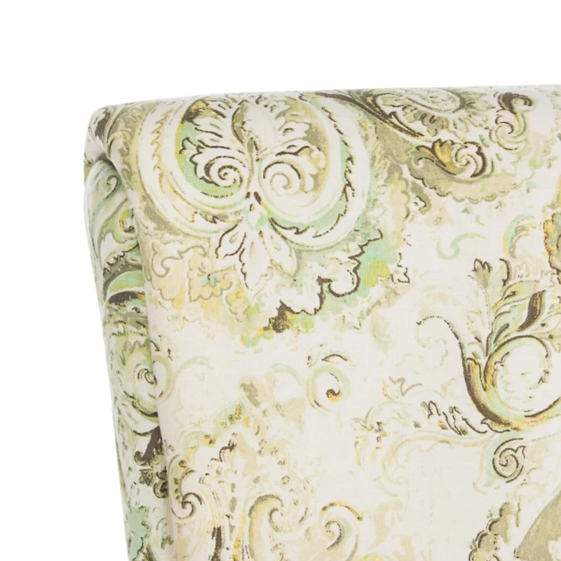 Green Paisley Traditional Accent Chair