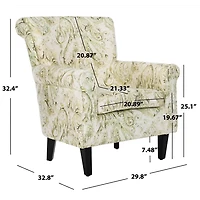 Green Paisley Traditional Accent Chair
