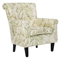 Green Paisley Traditional Accent Chair