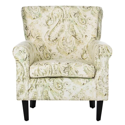 Green Paisley Traditional Accent Chair