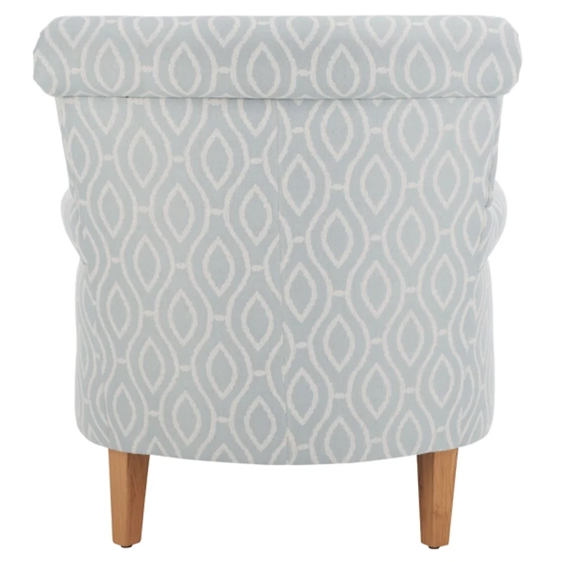 Blue Geometric Traditional Accent Chair