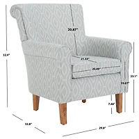 Blue Geometric Traditional Accent Chair