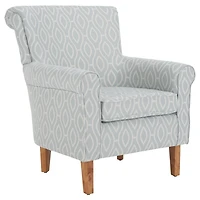 Blue Geometric Traditional Accent Chair