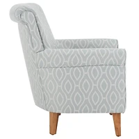 Blue Geometric Traditional Accent Chair