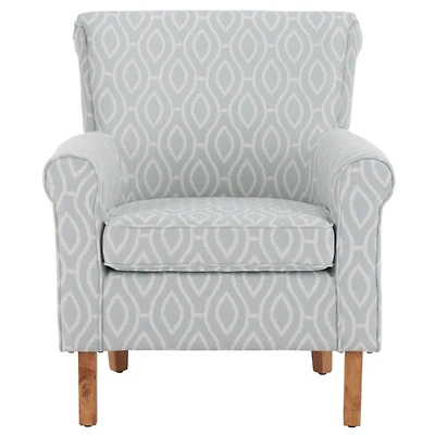 Blue Geometric Traditional Accent Chair