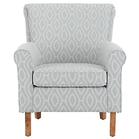 Blue Geometric Traditional Accent Chair