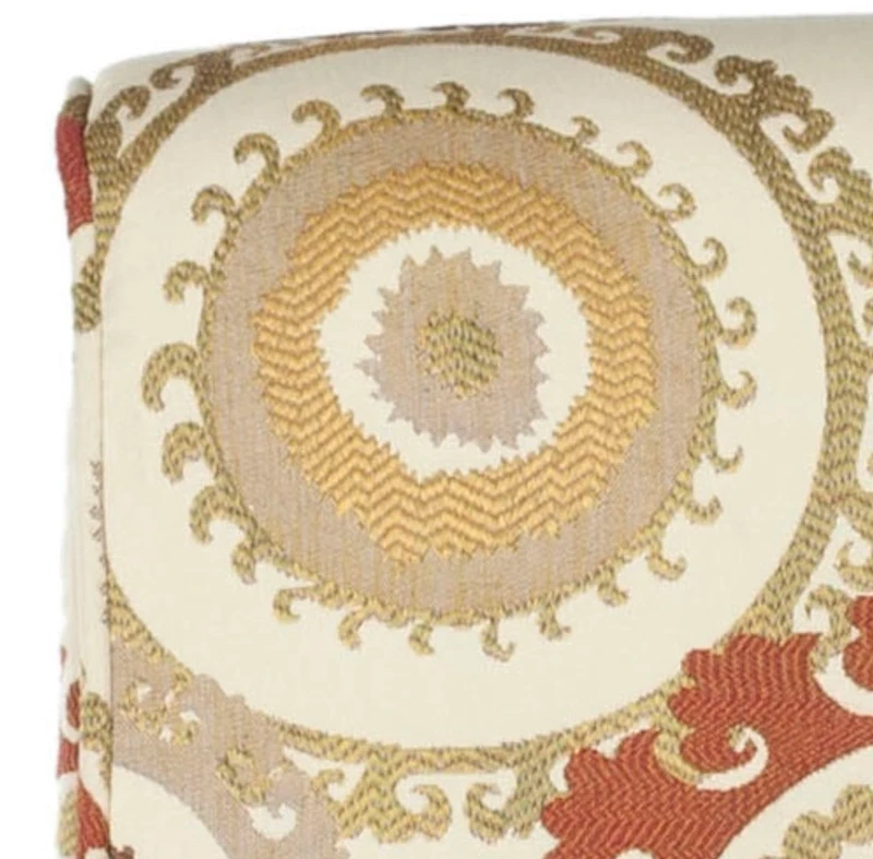 Orange Sunburst Upholstered Accent Chair