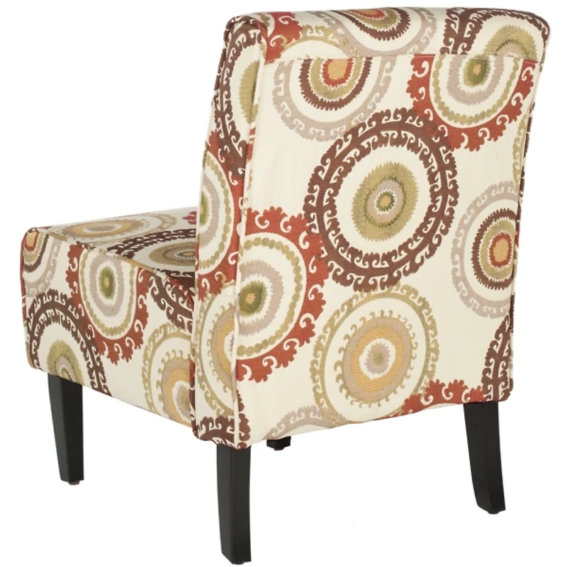 Orange Sunburst Upholstered Accent Chair