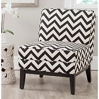 Black and White Chevron Contemporary Accent Chair