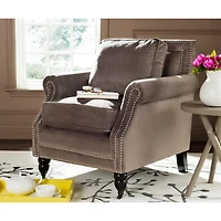 Brown Traditional Club Accent Chair