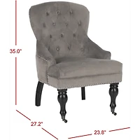 Brown Velvet Diamond Tufted Accent Chair