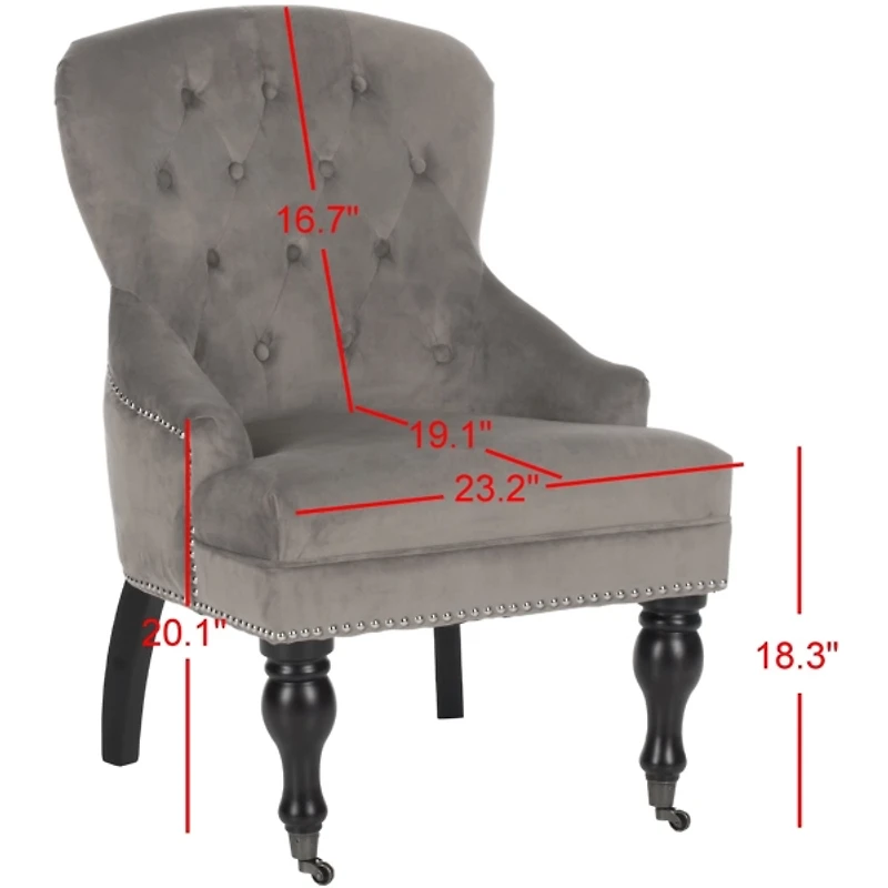 Brown Velvet Diamond Tufted Accent Chair