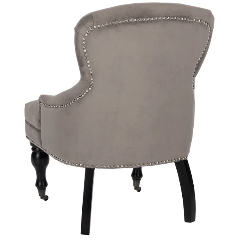 Brown Velvet Diamond Tufted Accent Chair
