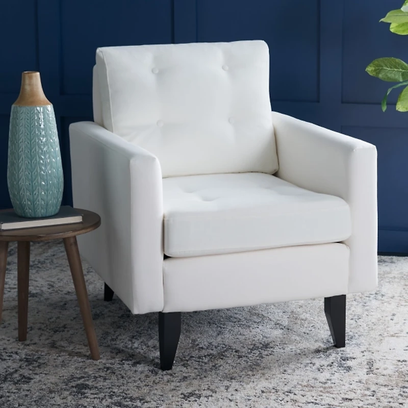 White Cotton Abigael Accent Chair