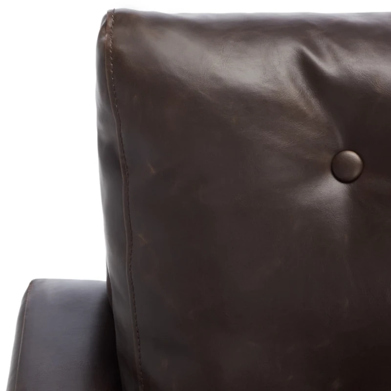 Brown Faux Leather Abigael Accent Chair