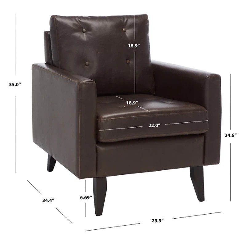 Brown Faux Leather Abigael Accent Chair
