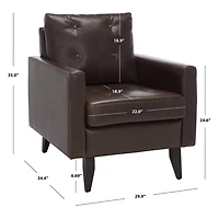 Brown Faux Leather Abigael Accent Chair