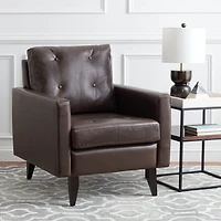 Brown Faux Leather Abigael Accent Chair