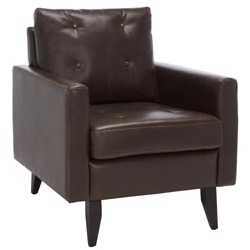 Brown Faux Leather Abigael Accent Chair