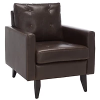 Brown Faux Leather Abigael Accent Chair