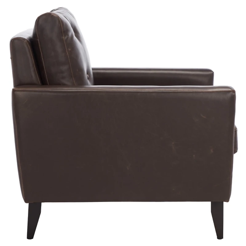 Brown Faux Leather Abigael Accent Chair