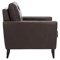 Brown Faux Leather Abigael Accent Chair