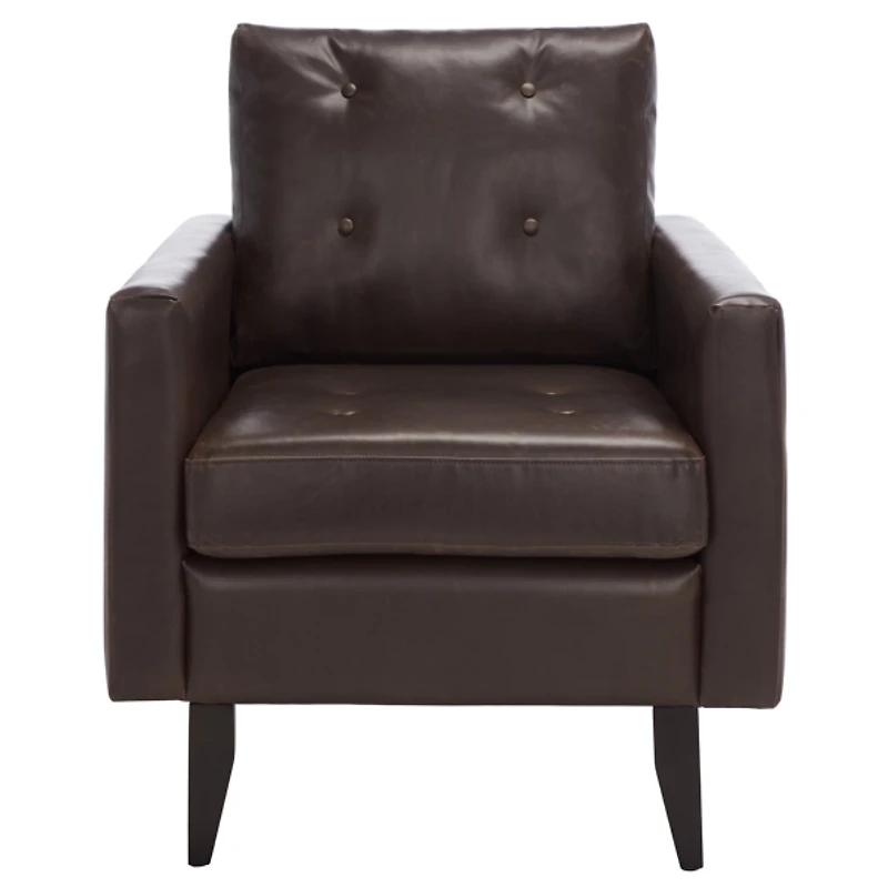 Brown Faux Leather Abigael Accent Chair