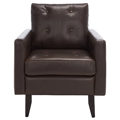 Brown Faux Leather Abigael Accent Chair