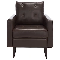 Brown Faux Leather Abigael Accent Chair