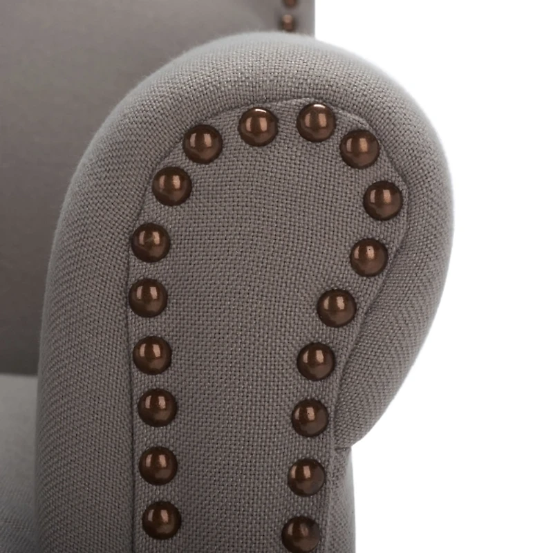 Gray Linen Ethan Accent Chair