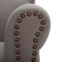 Gray Linen Ethan Accent Chair