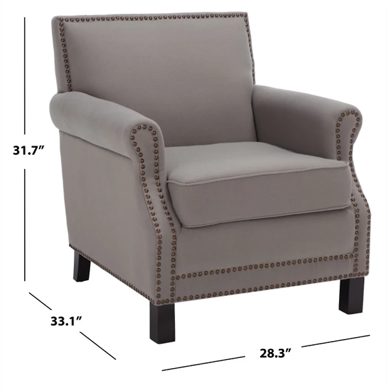 Gray Linen Ethan Accent Chair