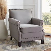 Gray Linen Ethan Accent Chair