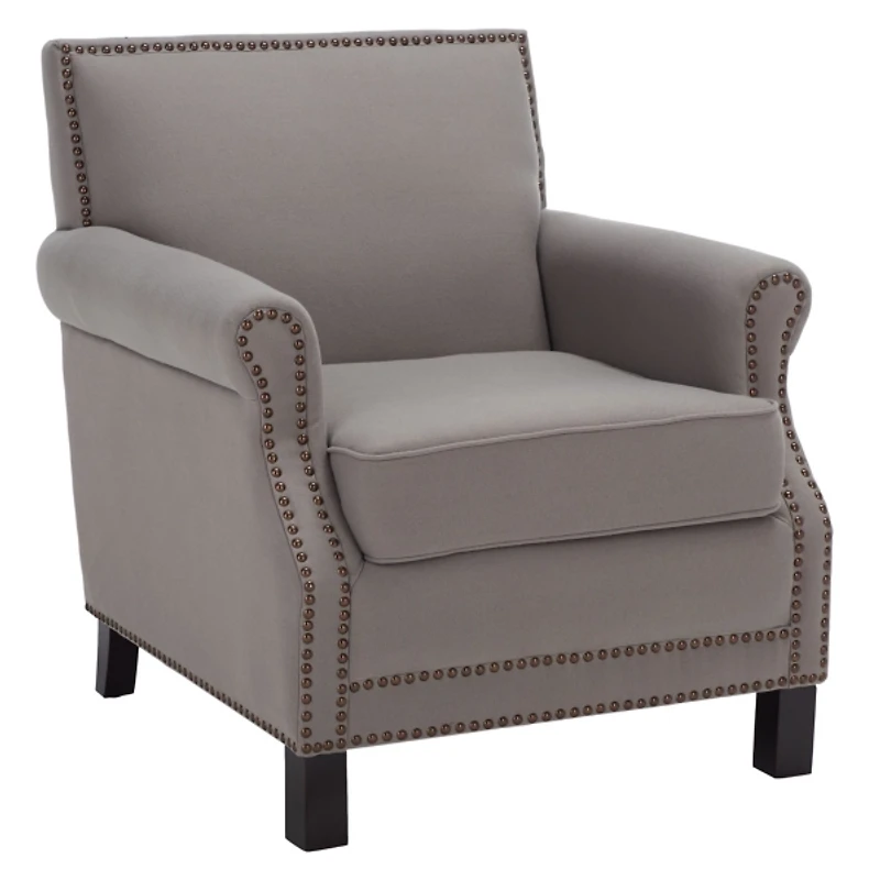 Gray Linen Ethan Accent Chair