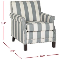 Gray Striped Ethan Accent Chair