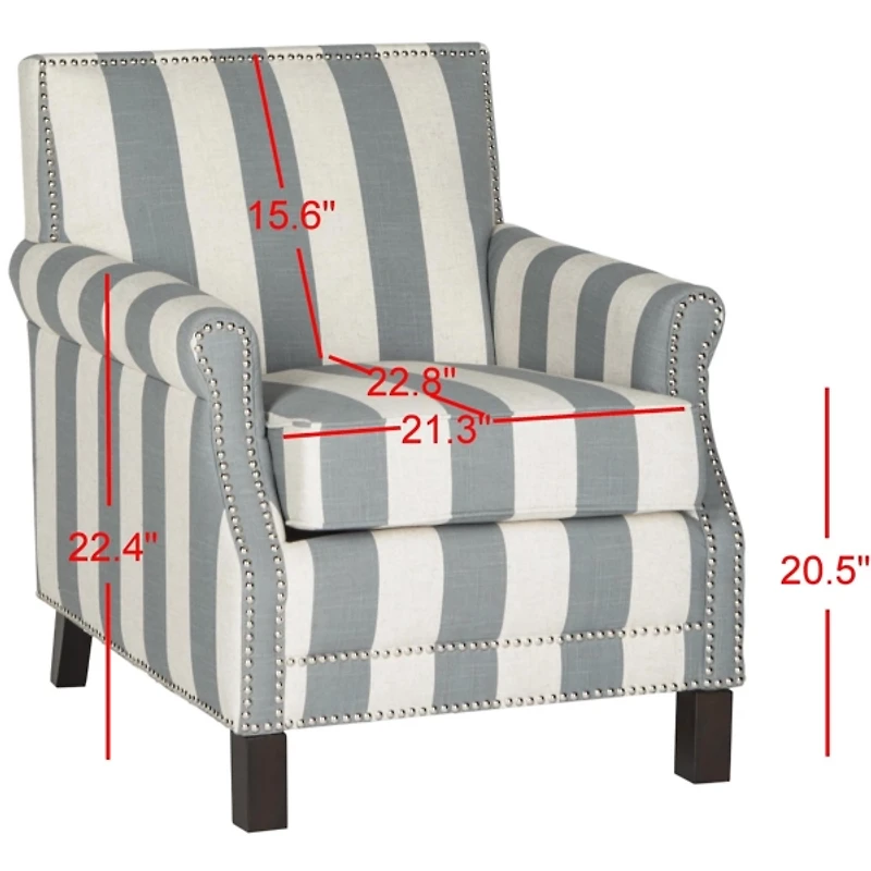 Gray Striped Ethan Accent Chair
