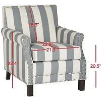 Gray Striped Ethan Accent Chair