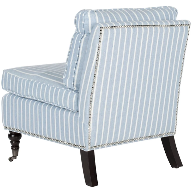Blue Striped Linen Randi Slipper Accent Chair