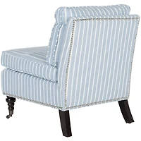 Blue Striped Linen Randi Slipper Accent Chair