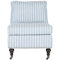 Blue Striped Linen Randi Slipper Accent Chair
