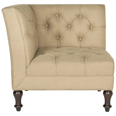 Gold Tufted Corner Accent Chair