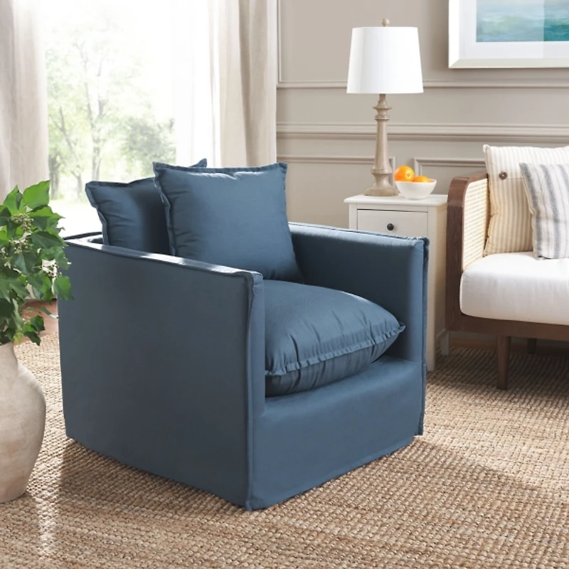 Blue Slipcover Josey Armchair